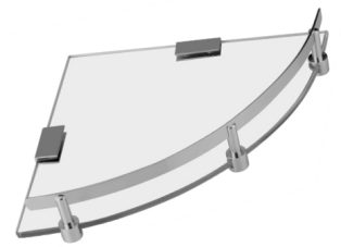 Glass Shelf Diamond Brass